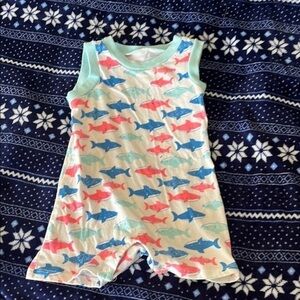 Shark Print Baby Romper